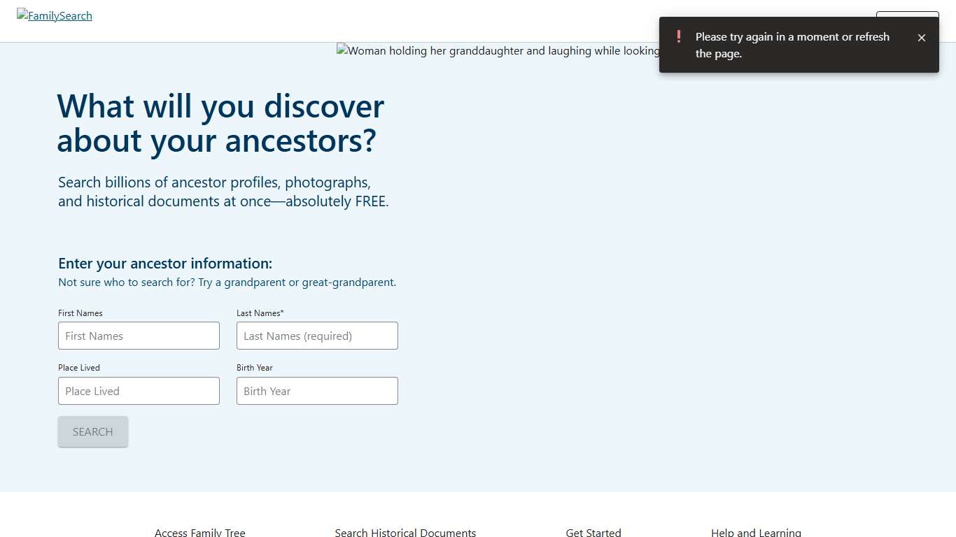 Find your family. Free Genealogy Archives